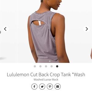 Lululemon Cut Back Crop Tank